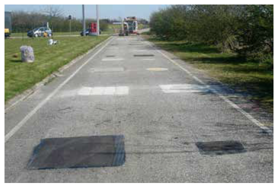 Figure 3. Trial of pothole repair options in Tuelsø